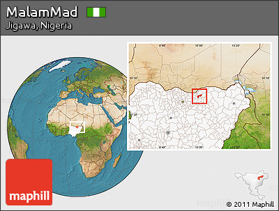 Satellite Location Map of MalamMad, highlighted country