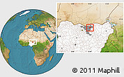 Satellite Location Map of MalamMad, highlighted country, highlighted parent region
