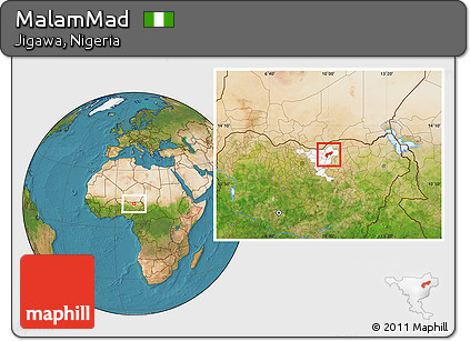 Satellite Location Map of MalamMad, highlighted parent region