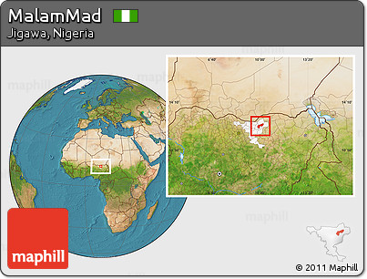 Satellite Location Map of MalamMad, highlighted parent region