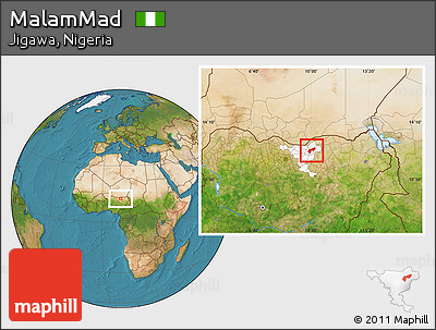 Satellite Location Map of MalamMad, highlighted parent region