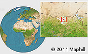 Satellite Location Map of MalamMad, highlighted parent region