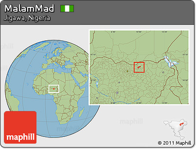 Savanna Style Location Map of MalamMad