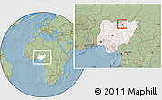 Savanna Style Location Map of MalamMad, highlighted country, within the entire country, hill shading