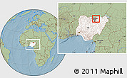 Savanna Style Location Map of MalamMad, highlighted country, highlighted parent region, within the entire country, hill shading