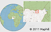 Savanna Style Location Map of MalamMad, highlighted country