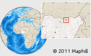 Shaded Relief Location Map of MalamMad, highlighted country