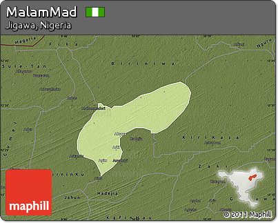 Physical Map of MalamMad, darken