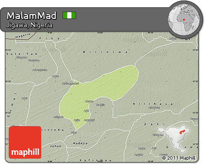 Physical Map of MalamMad, semi-desaturated