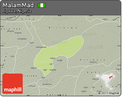 Physical Map of MalamMad, semi-desaturated