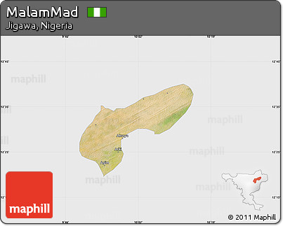 Satellite Map of MalamMad, single color outside