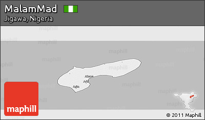 Gray Panoramic Map of MalamMad, single color outside
