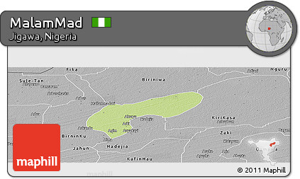 Physical Panoramic Map of MalamMad, desaturated