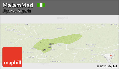 Physical Panoramic Map of MalamMad, lighten