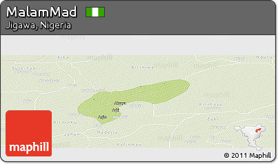 Physical Panoramic Map of MalamMad, lighten