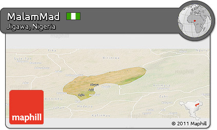 Satellite Panoramic Map of MalamMad, lighten