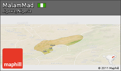 Satellite Panoramic Map of MalamMad, lighten