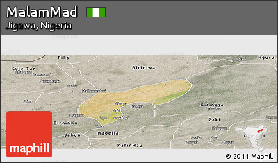 Satellite Panoramic Map of MalamMad, semi-desaturated