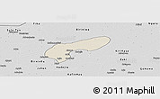 Shaded Relief Panoramic Map of MalamMad, desaturated