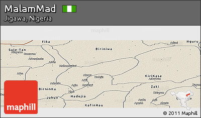 Shaded Relief Panoramic Map of MalamMad
