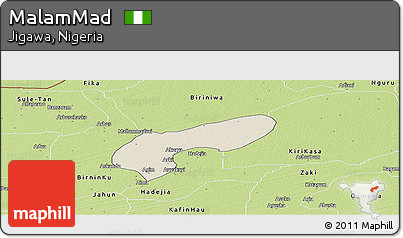 Shaded Relief Panoramic Map of MalamMad, physical outside