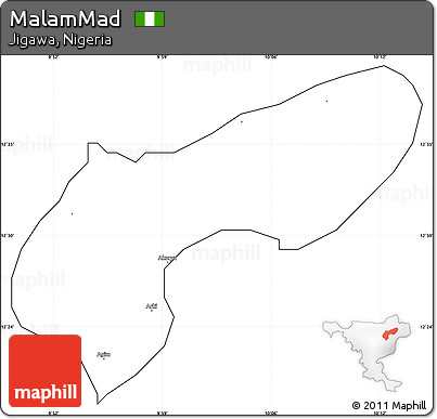Blank Simple Map of MalamMad, cropped outside