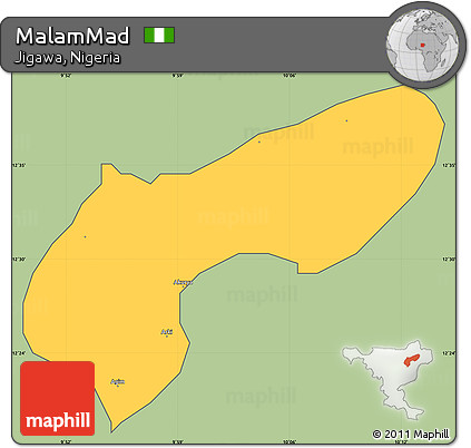 Savanna Style Simple Map of MalamMad, cropped outside