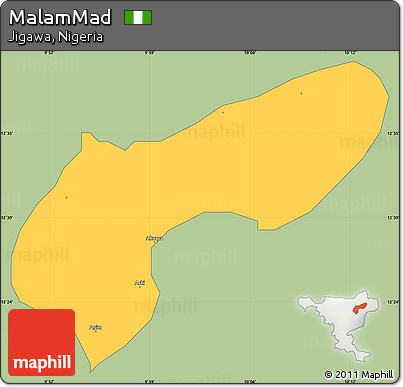 Savanna Style Simple Map of MalamMad, single color outside