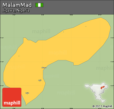 Savanna Style Simple Map of MalamMad, single color outside
