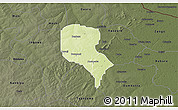Physical 3D Map of Roni, darken