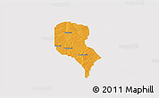 Political 3D Map of Roni, cropped outside
