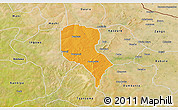 Political 3D Map of Roni, satellite outside
