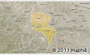 Satellite 3D Map of Roni, semi-desaturated