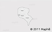 Silver Style 3D Map of Roni, single color outside