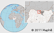 Gray Location Map of Roni, highlighted country, highlighted parent region
