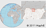 Gray Location Map of Roni, highlighted country