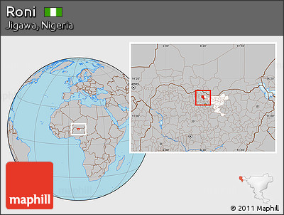 Gray Location Map of Roni, highlighted parent region