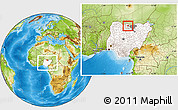 Physical Location Map of Roni, highlighted country, highlighted parent region, within the entire country
