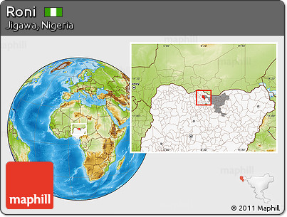 Physical Location Map of Roni, highlighted country, highlighted parent region