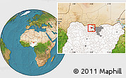 Satellite Location Map of Roni, highlighted country, highlighted parent region