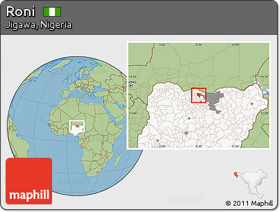 Savanna Style Location Map of Roni, highlighted country, highlighted parent region