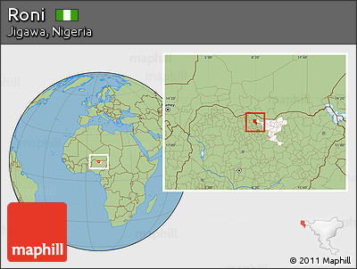 Savanna Style Location Map of Roni, highlighted parent region