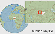 Savanna Style Location Map of Roni, highlighted parent region, hill shading