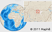 Shaded Relief Location Map of Roni, highlighted parent region