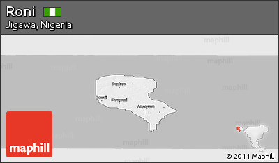 Gray Panoramic Map of Roni, single color outside