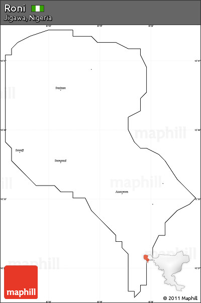 Blank Simple Map of Roni, cropped outside