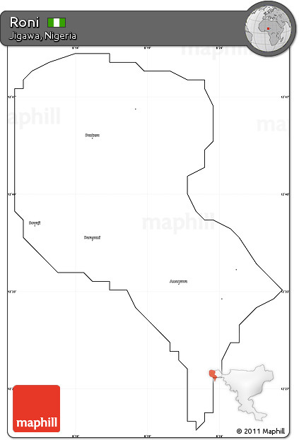 Blank Simple Map of Roni, cropped outside