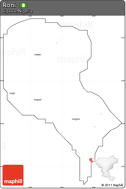 Blank Simple Map of Roni, cropped outside