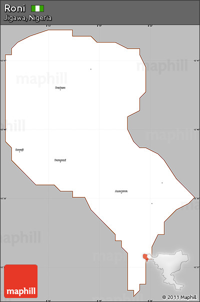 Gray Simple Map of Roni, cropped outside