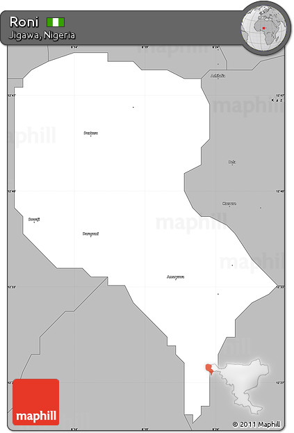 Gray Simple Map of Roni